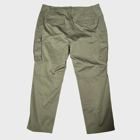 Lauren Ralph Lauren Cotton Sateen Straight Leg Cargo Pants Green 20W Utility NWT - Picture 4 of 9